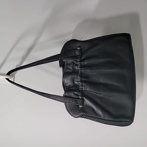 Vintage Handbag Black Buttery Leather
